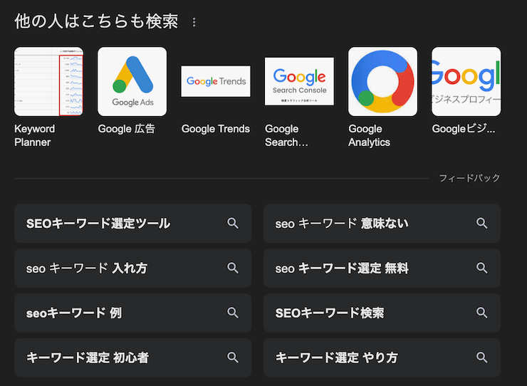 GoogleのSERPs画面