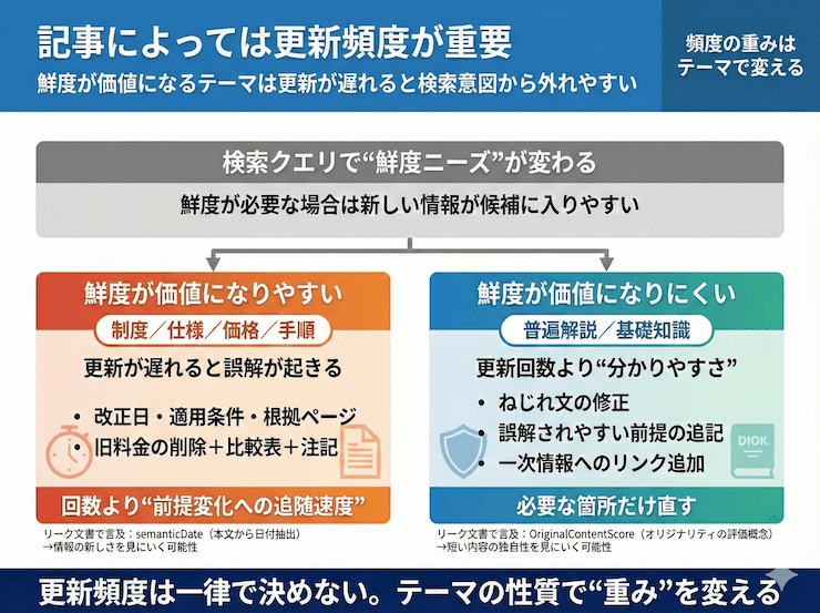 記事によっては更新頻度が重要