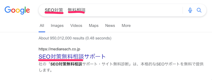 タイトルタグの先頭にキーワードを入れる