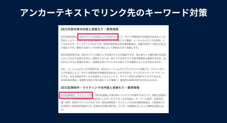 アンカーテキストのキーワードの入れ方例